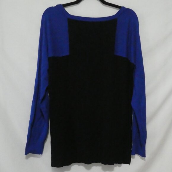 JOSEPH A. | xl - extra large | Blue Long Sleeve Lightweight Sweater | Black Back - Picture 2 of 15